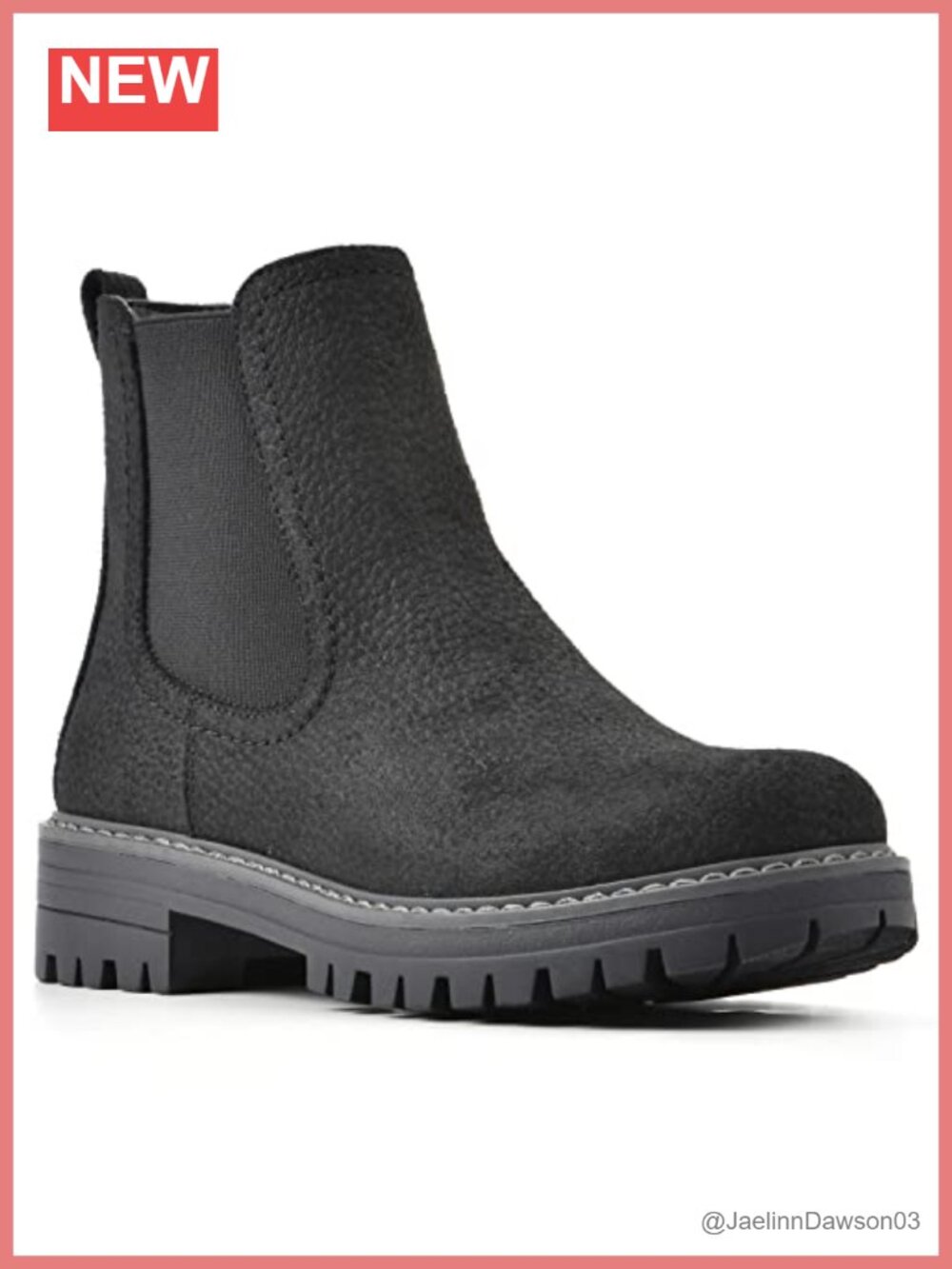 Women's Chelsea Ankle Boots Slip-On Lug Sole Cushioned Insole Round Toe
